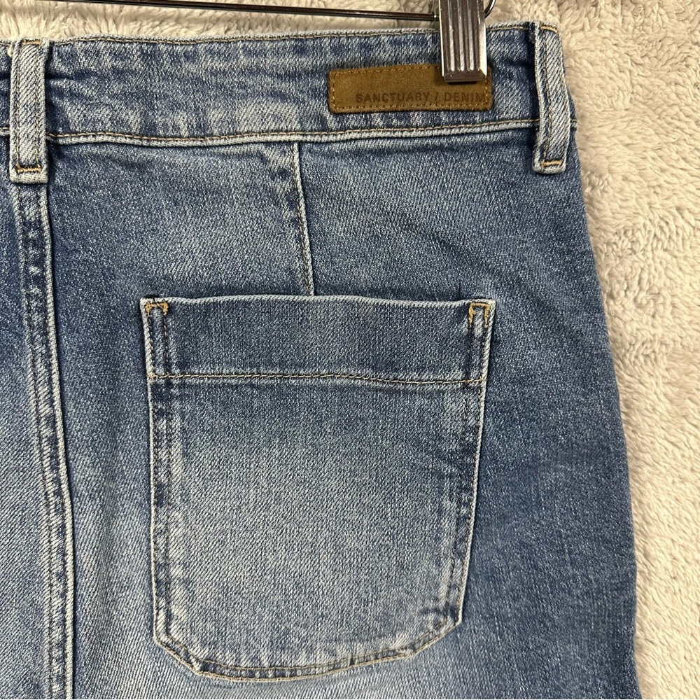 Sanctuary Denim High Rise Button Fly Crop Jeans Size 30 Raw Hem Barrel Fit - Picture 4 of 8